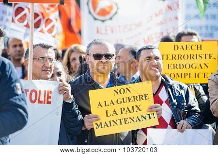 Demonstrators Protesting Against Turkish President Erdogan Policy