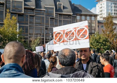 Demonstrators Protesting Against Turkish President Erdogan Policy