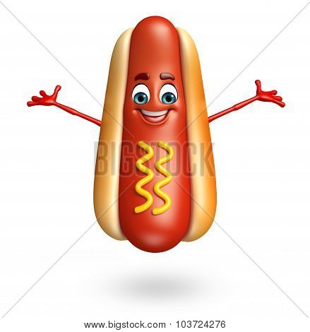 Cartoon Character Of Hot Dog