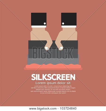 Worker Do Silkscreening Vector Illustration.