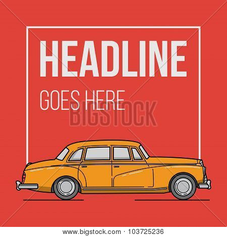 Simple Background With Retro Car
