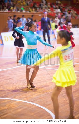 Zhongshan, China-oct 5, 2015:young Dancers Joining The 18Th Guangdong Dancespots Chamionship Competi