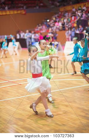 Zhongshan, China-oct 5, 2015:young Dancers Joining The 18Th Guangdong Dancespots Chamionship Competi