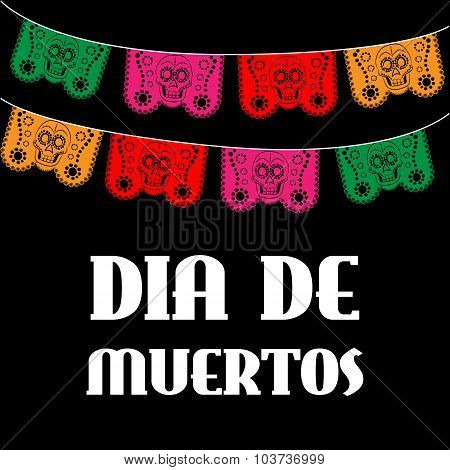 Dia de Muertos - Mexican Day of the death spanish text. decoration