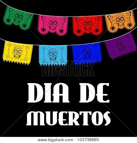 Dia de Muertos - Mexican Day of the death spanish text. decoration