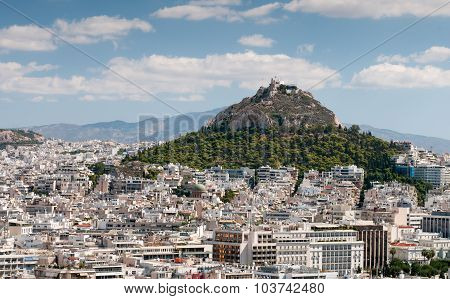 Skyline Of The City Of Athens In Greece