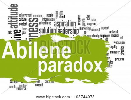 Abilene Paradox Word Cloud With Green Banner