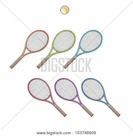 Tennis Rackets And Ball