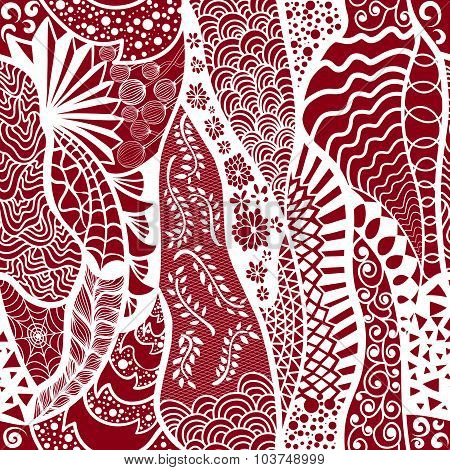 Seamless pattern in style zentangle (ethnic, doodle).