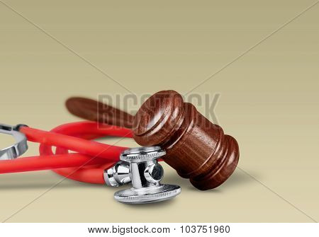 Background stethoscope gavel isolated health board medical