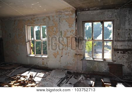 KIEV, UKRAINE - OCT 4, 2015: Abandoned radio communication centre on October 4, 2015 Kiev, Ukraine