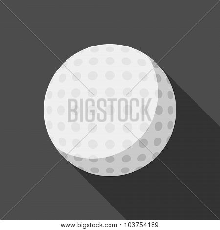 Golf Ball Icon With Long Shadow