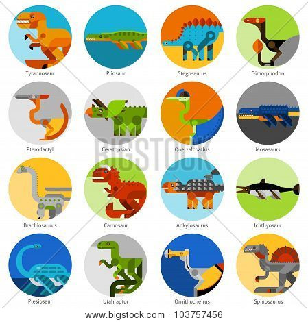 Dinosaur Icons Set