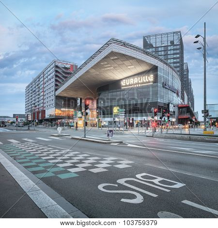 Remarkable new built modern Lille Europe railway station
