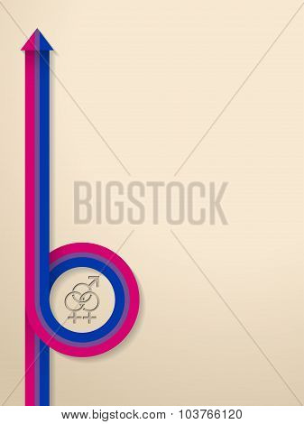 Abstract Background With Bisex Symbol And Ribbon