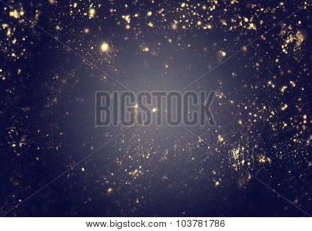 Abstract Christmas  Background - Golden Lights, Flash , Night City, Lens Flare.