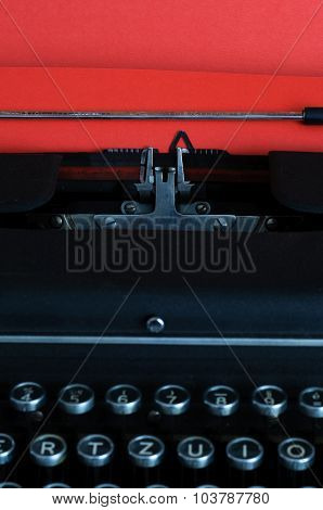 Vintage Typewritter With Red Paper