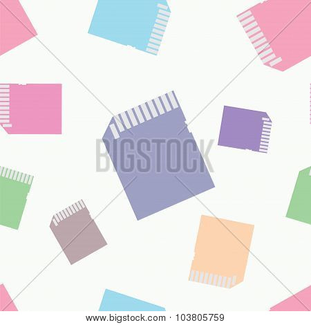 sd card doodle seamless pattern background
