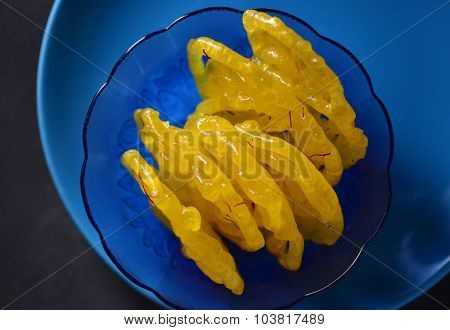 Jalebi - a popular indian sugary, deep fried sweet.
