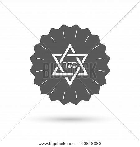 Kosher food product sign icon. Natural food.