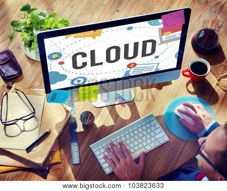 Cloud Computing Network Storage Social Concept