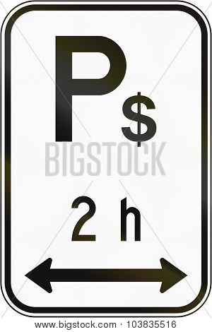 Two Hours Pay Parking In Both Directions In Canada