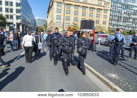 Police Protects The Event German Unity Day In Frankfurt