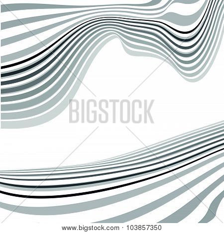 Mobious Optical Art Wave Vector Background Black And White