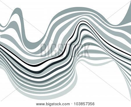 Mobious Optical Art Wave Vector Background Black And White