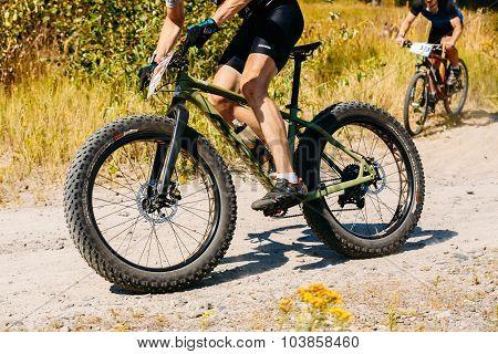 Mountain Bike cyclist riding track at sunny day, healthy lifesty