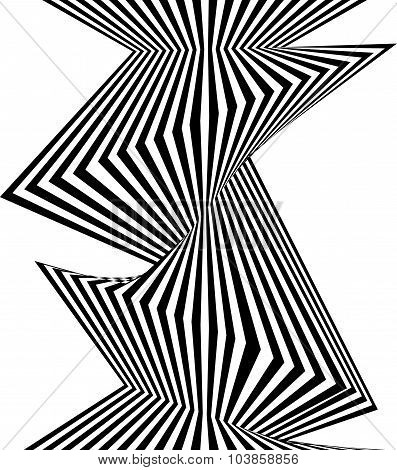 Black And White Mobious Wave Stripe Optical Design