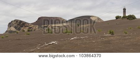 Azores Volcanic Coastline Landscape In Faial Island. Ponta Dos Capelinhos