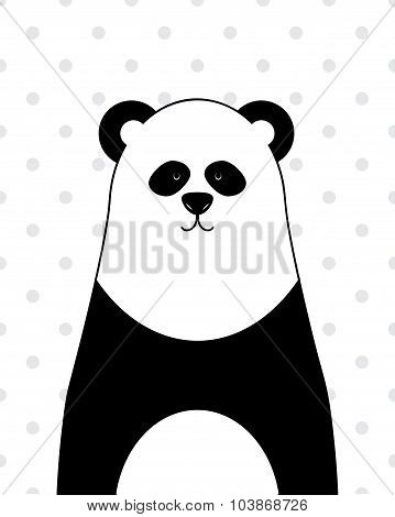 Vector cute cartoon panda on a white background