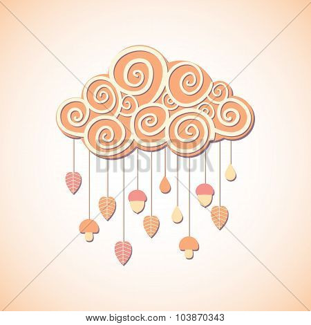 Vector autumn cloud