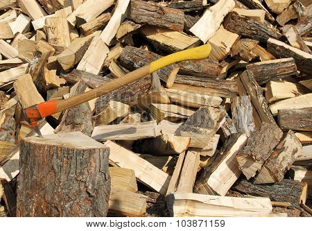 Pickaroon Sticking In A Log