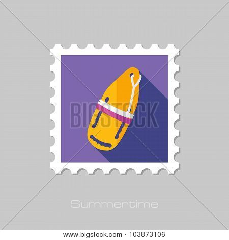 Torpedo rescue lifeguard buoy flat stamp