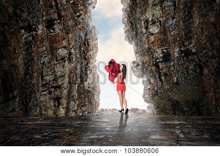 Business person in the cave