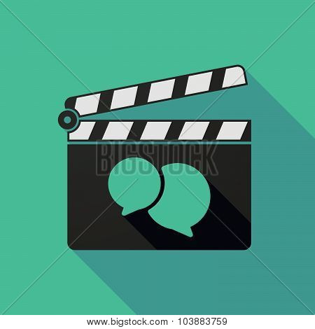 Long Shadow Clapper Board With A Bicycle