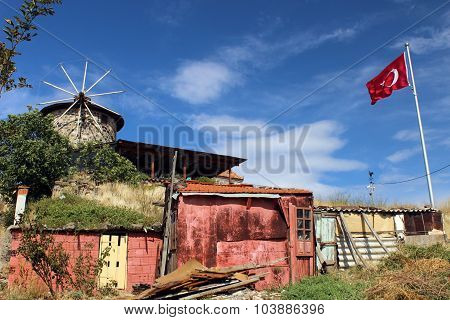 Stone windmill of Cunda Island,