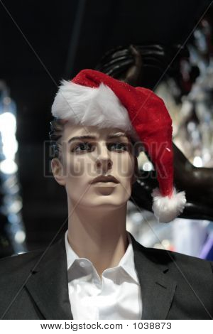 Manekin z Santa Claus kapelusz
