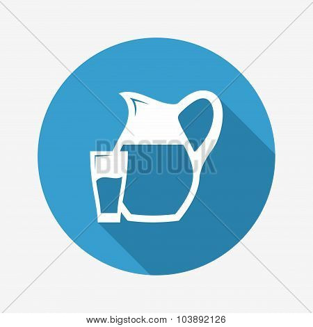 Glass and Pitcher icon. Vector Illustration.