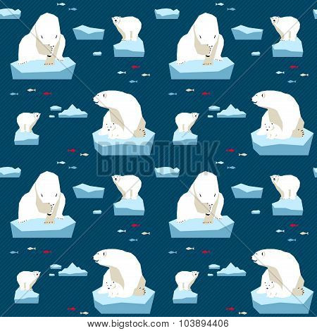 White Bear Seamless Pattern
