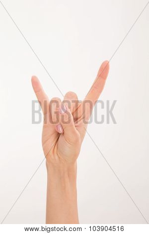 Woman's hand expressing self-assuarance
