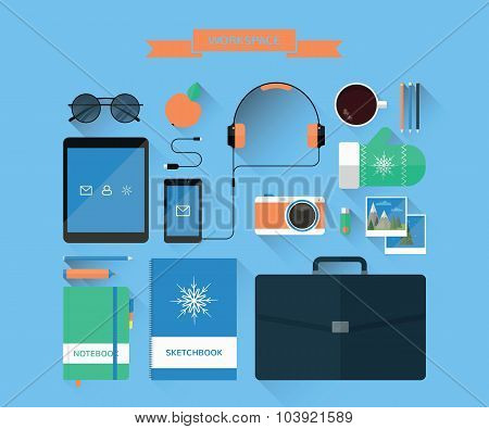 modern workspace and equipment
