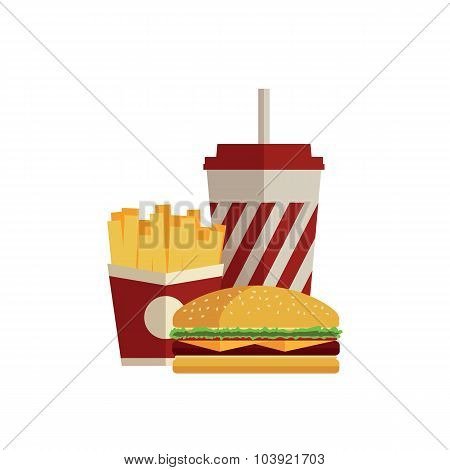 Fast food. Flat design.
