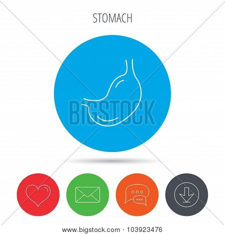 Stomach icon. Gastroscopy health sign.