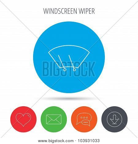 Windscreen wipers icon. Windshield sign.