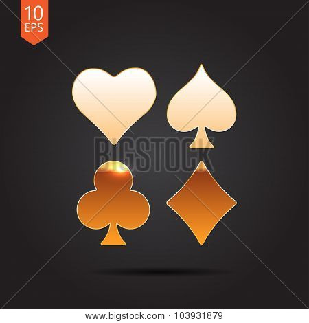 Vector game cards icon. Epsgold0