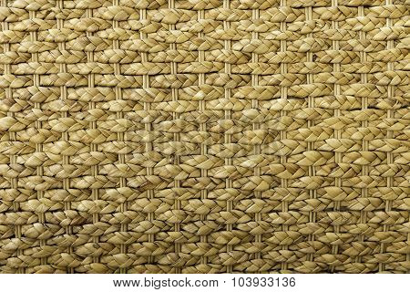 Horizontal View Of Hand Made Original Brown Colored Wicker Weave