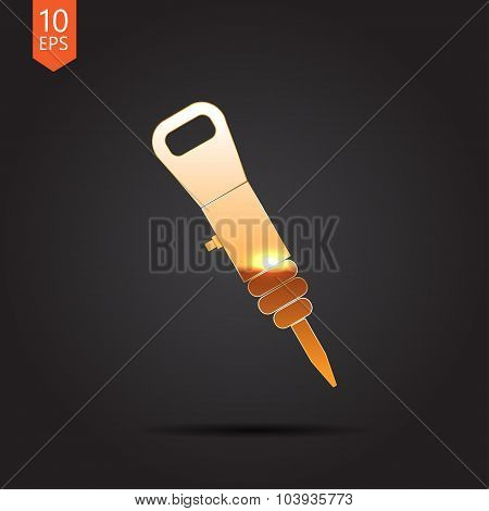 Vector color flat jackhammer icon